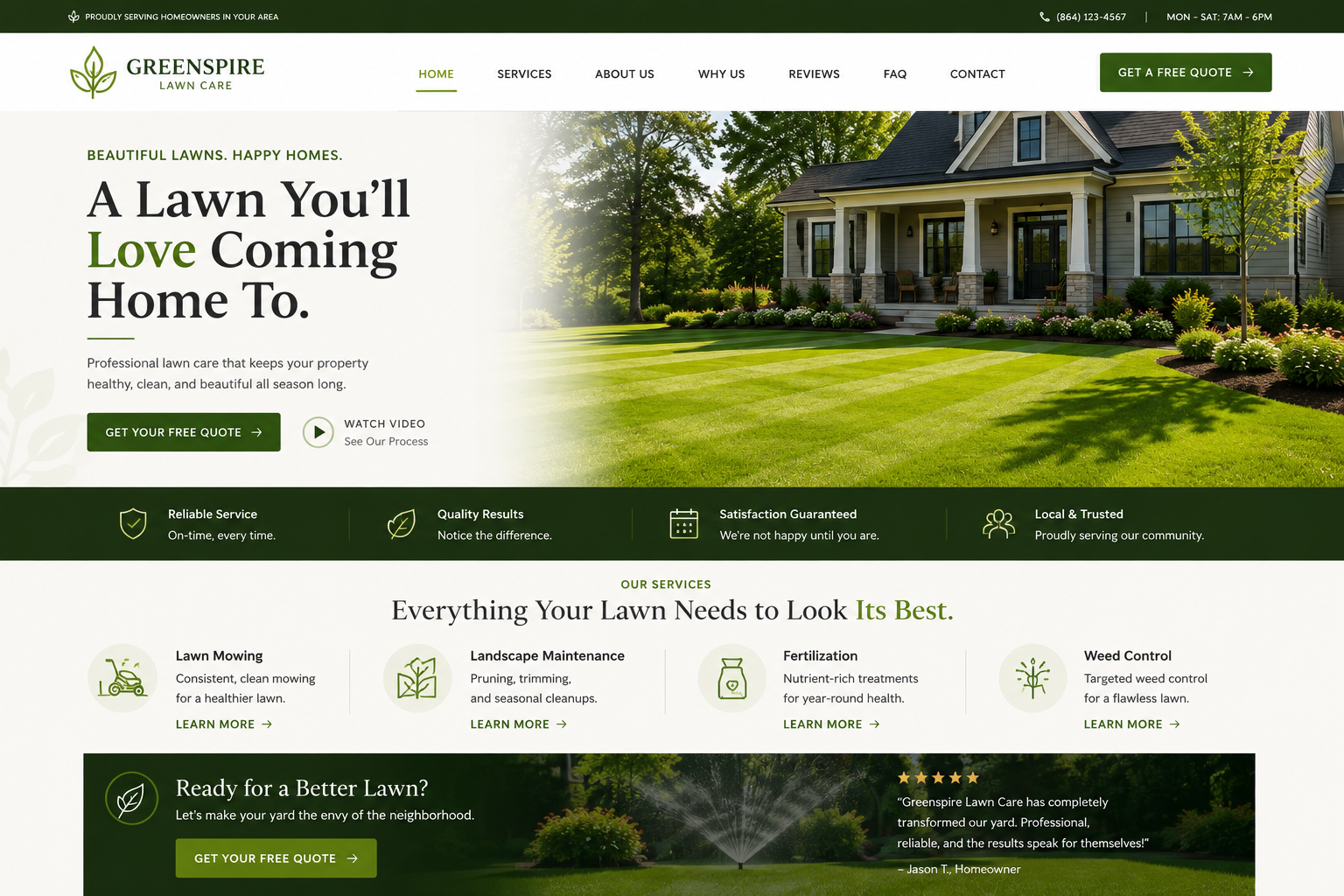 Lawn care website concept by Heiress Designs