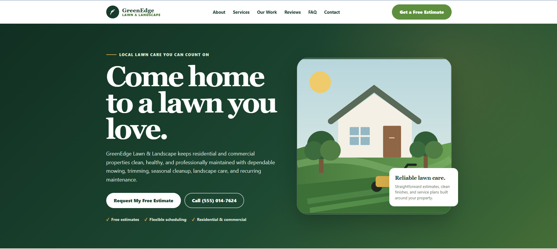 Pre-designed landing page concept by Heiress Designs