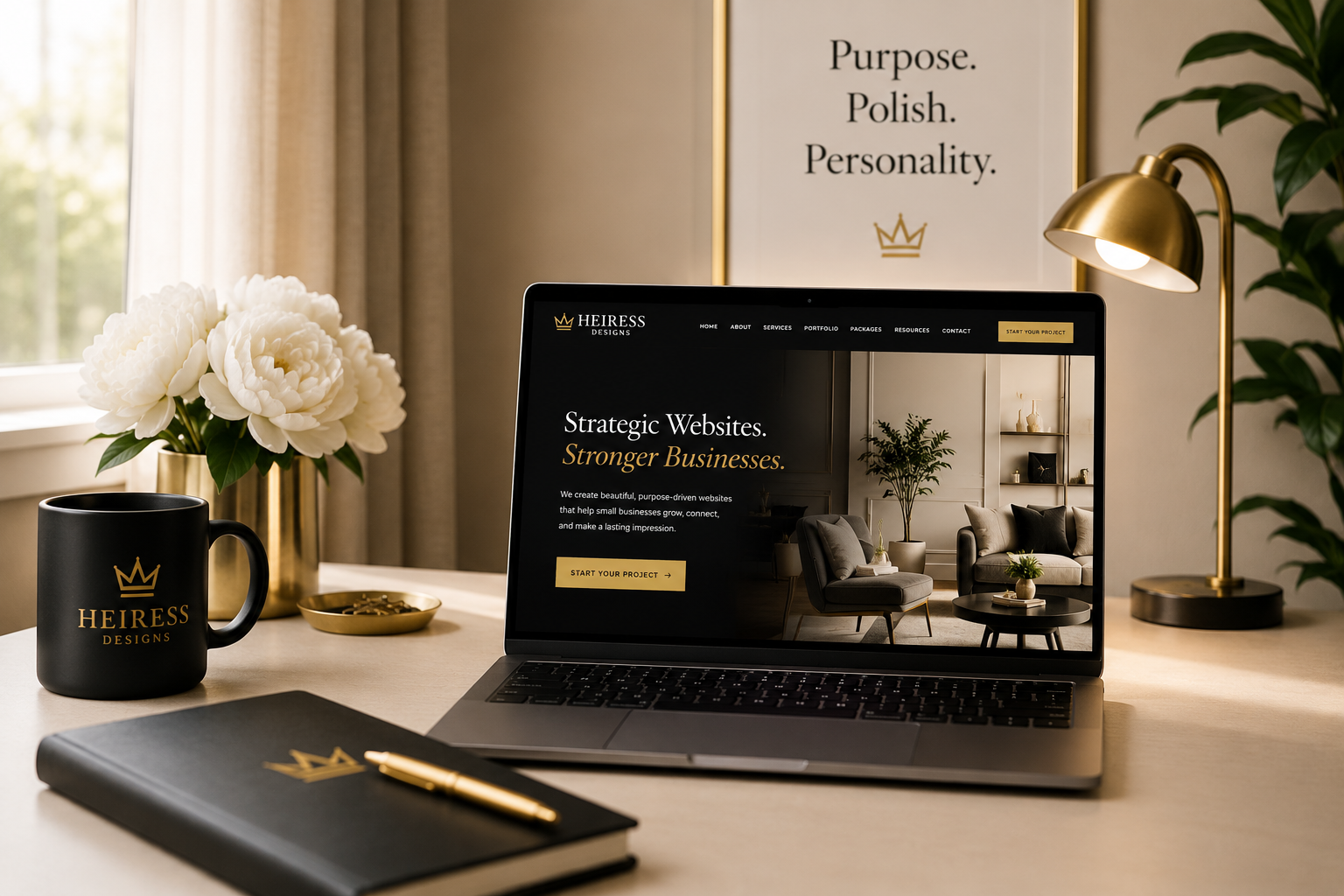 Professional workspace representing strategic website design